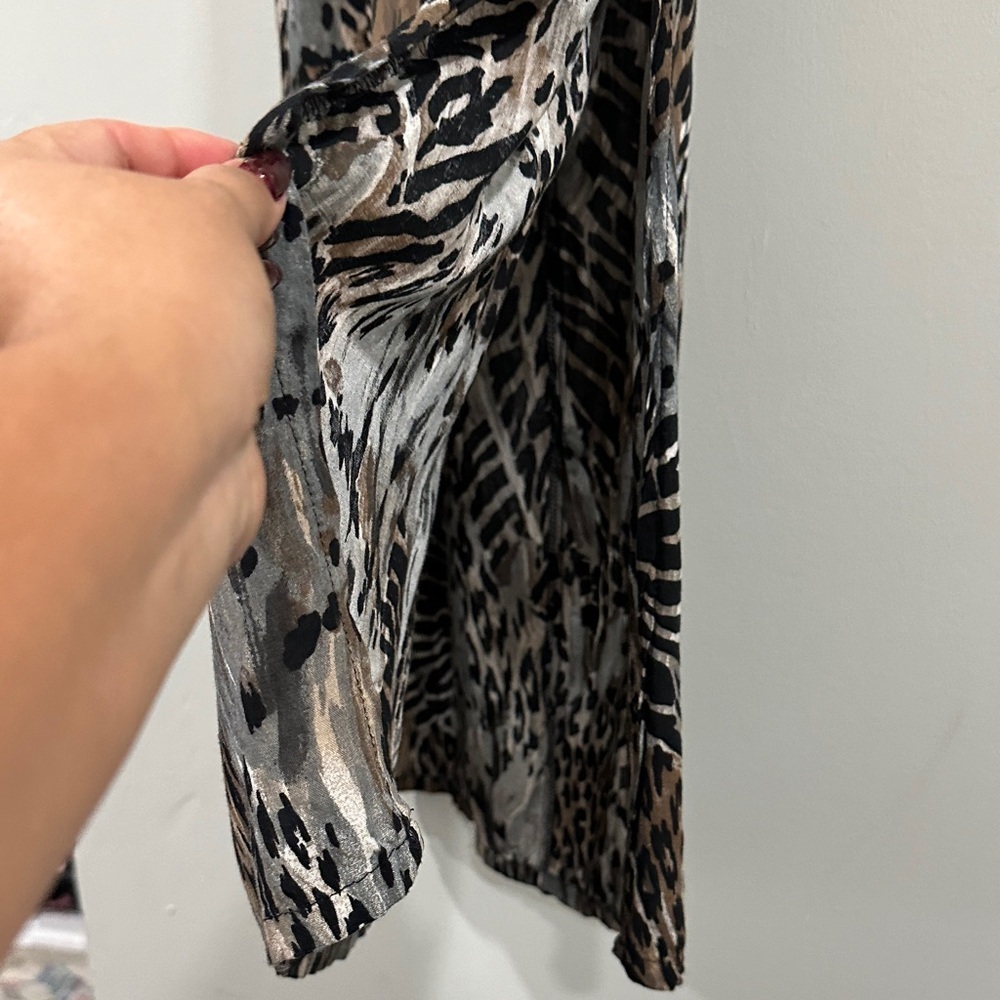 Connected Apparel Animal Print Maxi Dress - Black, Brown, Gray size 6 - Picture 4 of 9